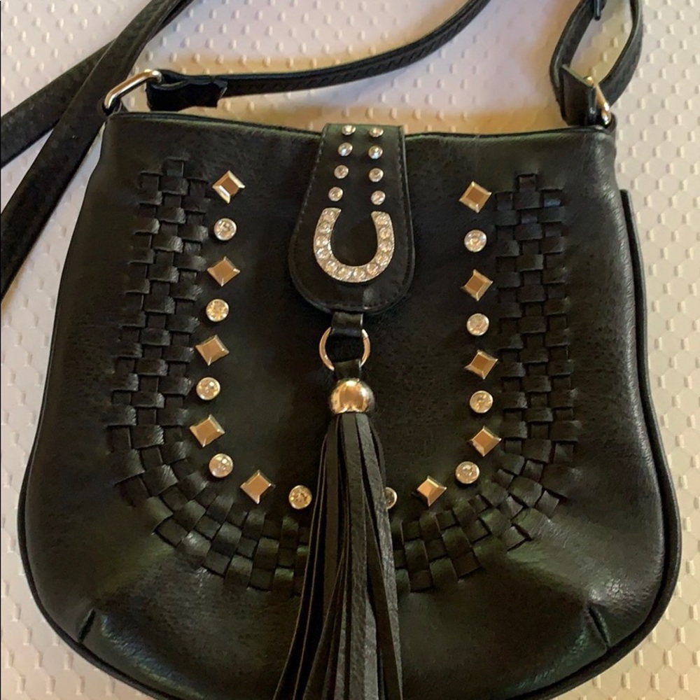 🔆Black Crossbody bag with Bling